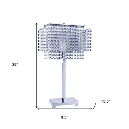 Lampe de table rectangulaire en faux cristal Bling Glam