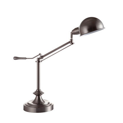 Lampe de table à bras pivotant en métal argenté