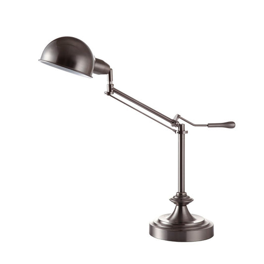 Lampe de table à bras pivotant en métal argenté