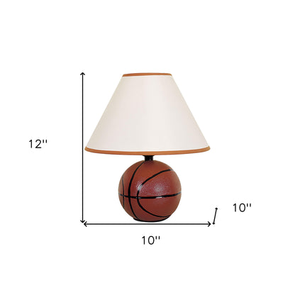 Lampe de chevet en céramique orange de 12 pouces avec abat-jour blanc