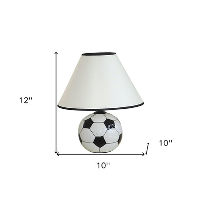 Lampe de chevet en céramique noire de 12 po avec abat-jour blanc