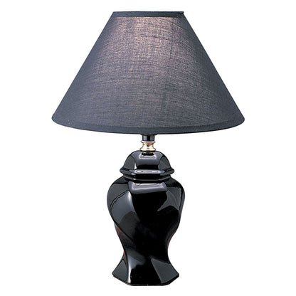 Lampe de chevet en céramique noire de 13 po avec abat-jour noir