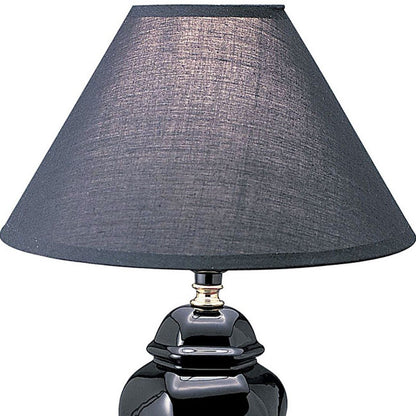 Lampe de chevet en céramique noire de 13 po avec abat-jour noir