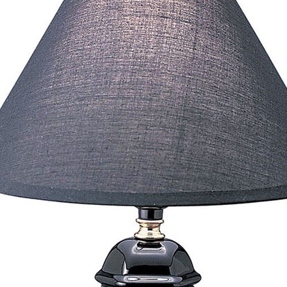 Lampe de chevet en céramique noire de 13 po avec abat-jour noir