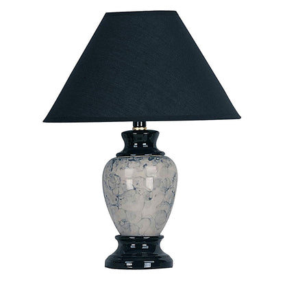 Lampe de chevet en céramique noire de 13 po avec abat-jour noir