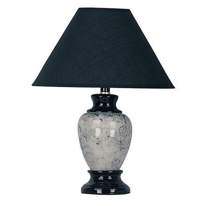 Lampe de chevet en céramique noire de 13 po avec abat-jour noir