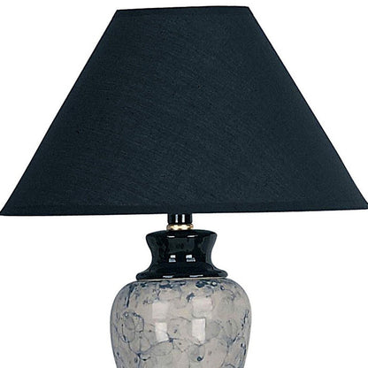 Lampe de chevet en céramique noire de 13 po avec abat-jour noir