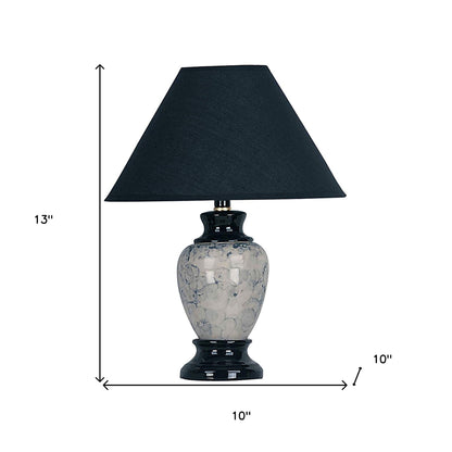 Lampe de chevet en céramique noire de 13 po avec abat-jour noir