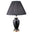 26" Gold Bedside Table Lamp With Black Empire Shade