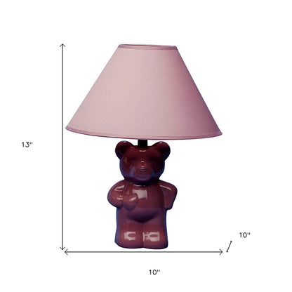 Lampe de chevet rose de 13 pouces avec abat-jour empire rose