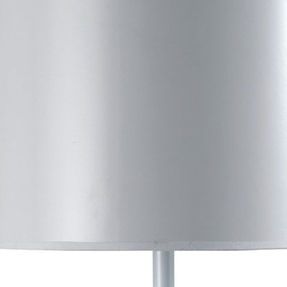 25" White Metal Table Lamp With White Classic Drum Shade