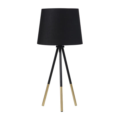 Lampe de table trépied dorée de 20 po avec abat-jour empire noir