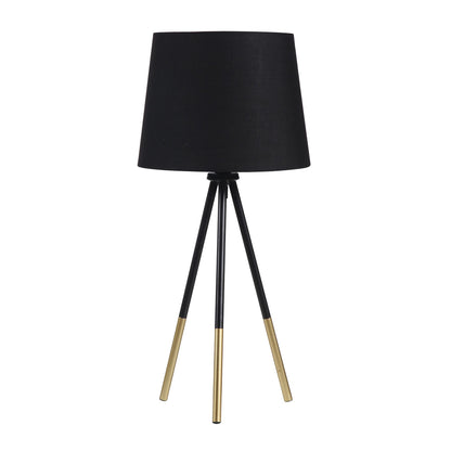 Lampe de table trépied dorée de 20 po avec abat-jour empire noir