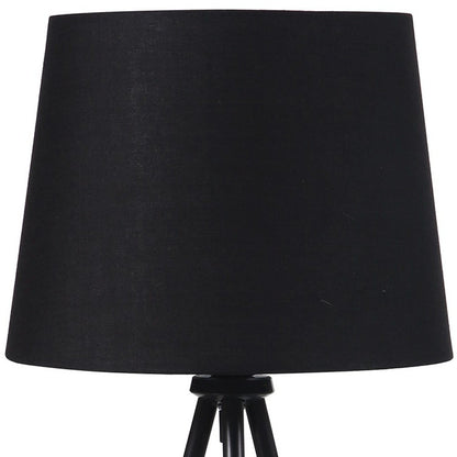 Lampe de table trépied dorée de 20 po avec abat-jour empire noir