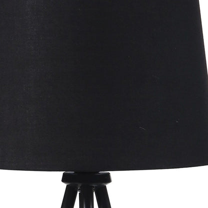 Lampe de table trépied dorée de 20 po avec abat-jour empire noir