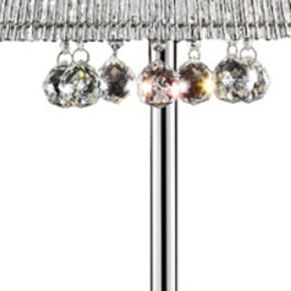 Dreamy Silver Table Lamp with Crystal Accents