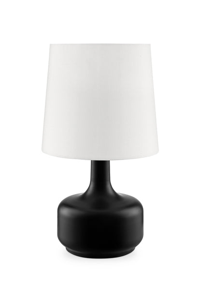 Lampe de chevet en métal noir de 17 po avec abat-jour blanc