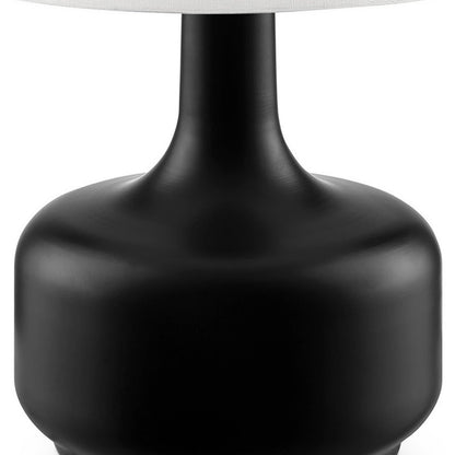 Lampe de chevet en métal noir de 17 po avec abat-jour blanc