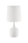 24" White Metal Bedside Table Lamp With Off-White Shade