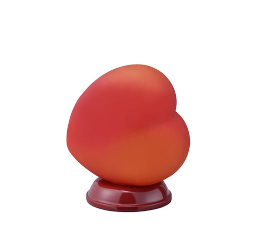 8" Red Ceramic and Glass Heart Table Lamp