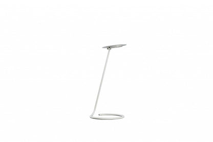 Lampe de bureau en métal blanc de 15 po avec abat-jour blanc