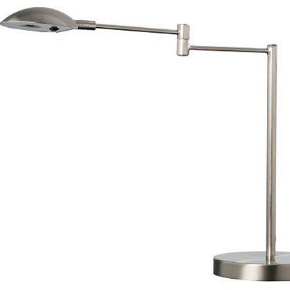 Lampe de table de bureau en métal argenté de 16 po avec abat-jour argenté