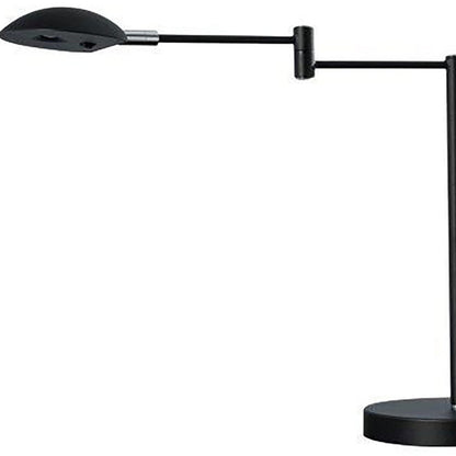 Lampe de bureau à bras pivotant en métal noir de 16 po avec abat-jour noir