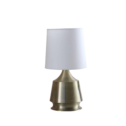 Lampe de chevet en laiton de 14 po avec abat-jour empire blanc