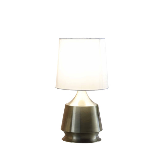 Lampe de chevet en laiton de 14 po avec abat-jour empire blanc