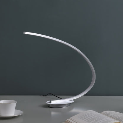 Lampe de table à LED en métal argenté de 16 po