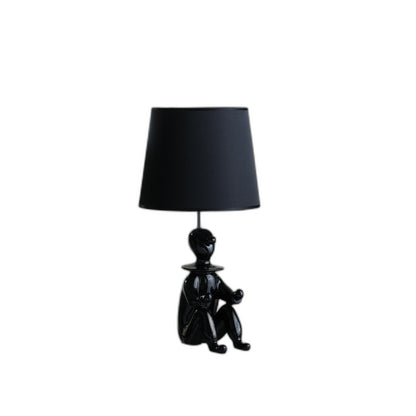 Lampe de bureau avec support de téléphone en forme de clown sculptural noir de 21 pouces