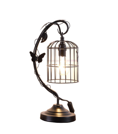 Lampe de chevet noire de 18 po avec abat-jour en cage noir