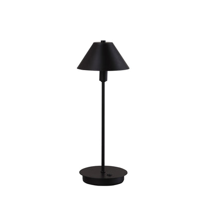 Lampe de chevet en métal noir de 18 po avec abat-jour conique noir