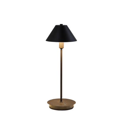 Lampe de chevet en métal noir de 18 po avec abat-jour conique noir