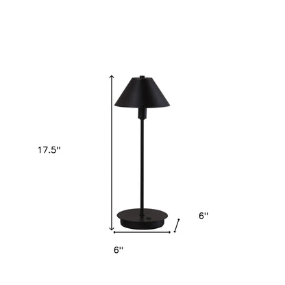 Lampe de chevet en métal noir de 18 po avec abat-jour conique noir