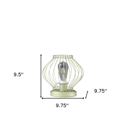 Lampe de chevet dorée de 10 pouces avec abat-jour en cage doré