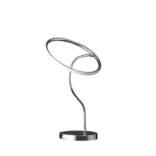 Lampe de table de bureau à DEL avec anneau halo argenté de 26 po