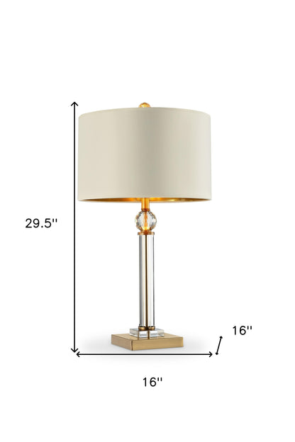 Lampe de bureau d'appoint en cristal doré