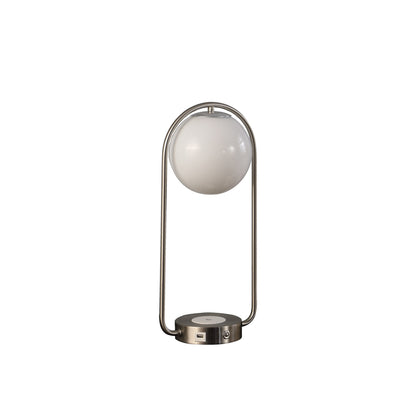 Lampe de table USB à pince en argent de 19 po