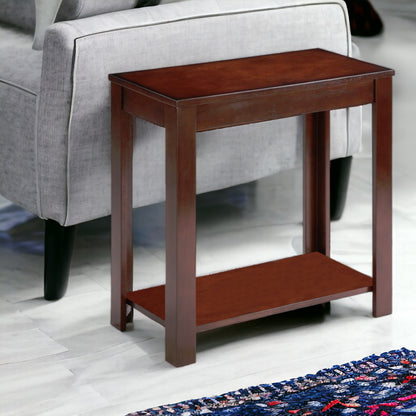 Table d'appoint marron de 24 po avec étagère