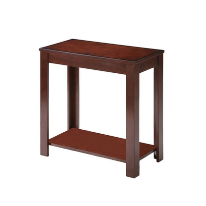 Table d'appoint marron de 24 po avec étagère