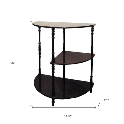 Table d'appoint marron de 26 po avec deux étagères