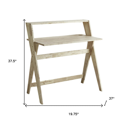 Bureau d'écriture en bois naturel de 20 po