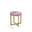 Tabouret capitonné rose en velours et or de 17 po