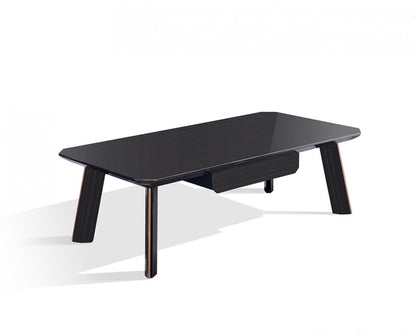 Table basse moderne noire et or rose