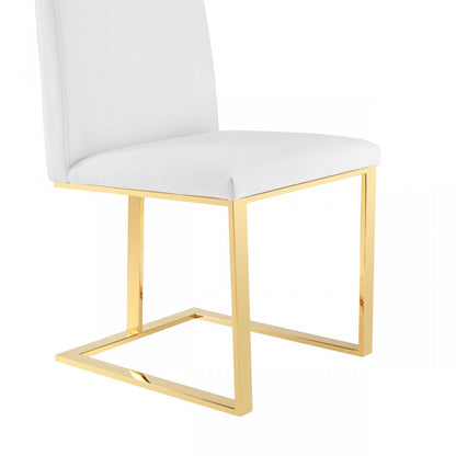 White Gold Contemporary Dining Chair