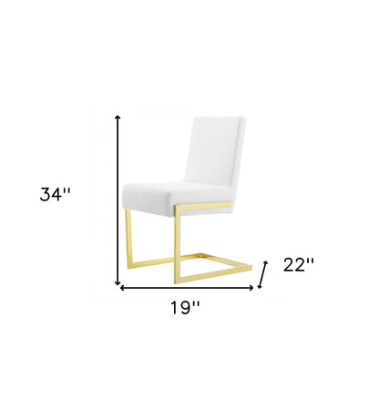 Ensemble de deux chaises de salle à manger modernes en or blanc