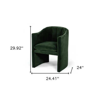 Chaise de salle à manger moderne curviligne en velours vert foncé