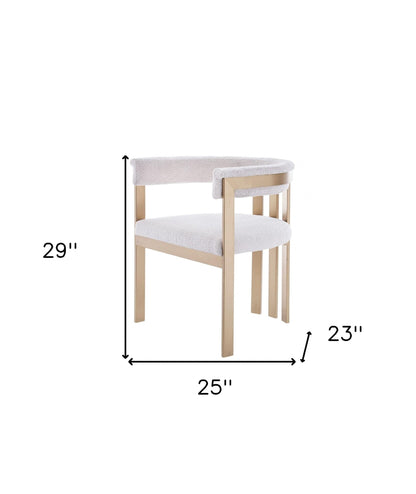 Chaise de salle à manger beige et dorée