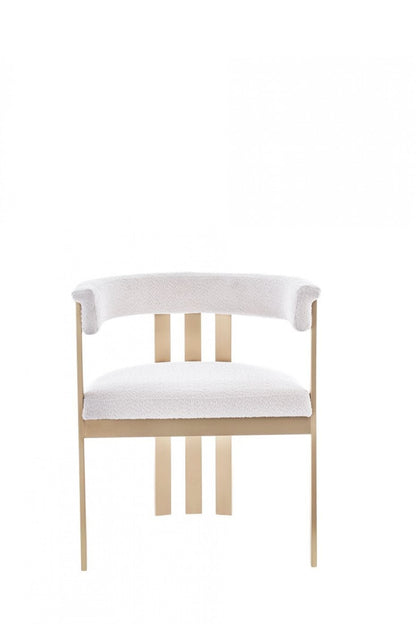 Chaise de salle à manger beige et dorée